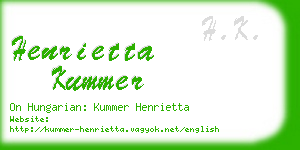 henrietta kummer business card